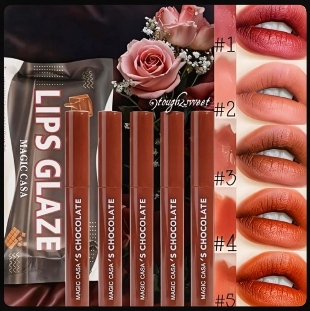 🆕TEMPTATION KISS LAVA CHOCOLATE MATTE LIP GLAZE/GLOSS SET